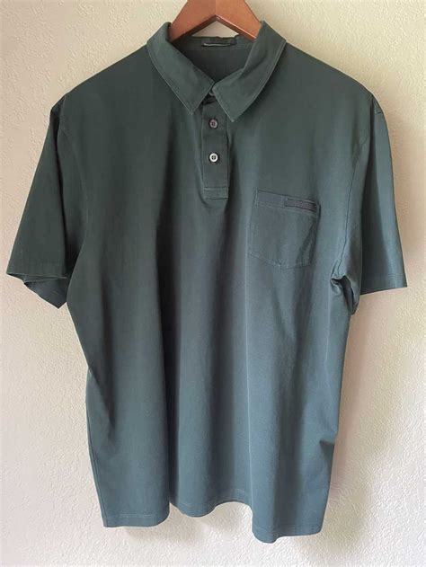 prada mens polo green|Prada men's polo t shirt.